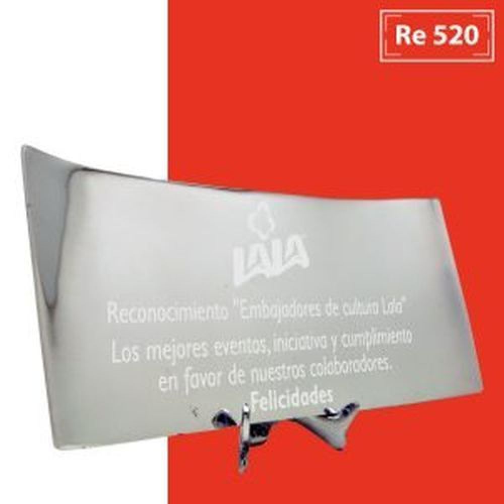 CHAROLA RECTANGULAR 12 X 26 CM  AREA GRABADA EN  LASER 8 X 16 CM NO INCLUYE BASE DE METAL imagen